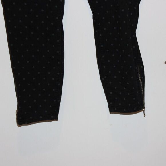 Torrid Black & Gray Polka Dots Mid Rise Zipper Leg Denim Jeans Women's Size 16R - Picture 7 of 15